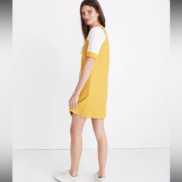 Madewell Texture & Thread Tank Dress Size XS Button Front Goldenrod - Picture 12 of 13